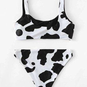 NWT Reversible Cow Pattern Swimsuit